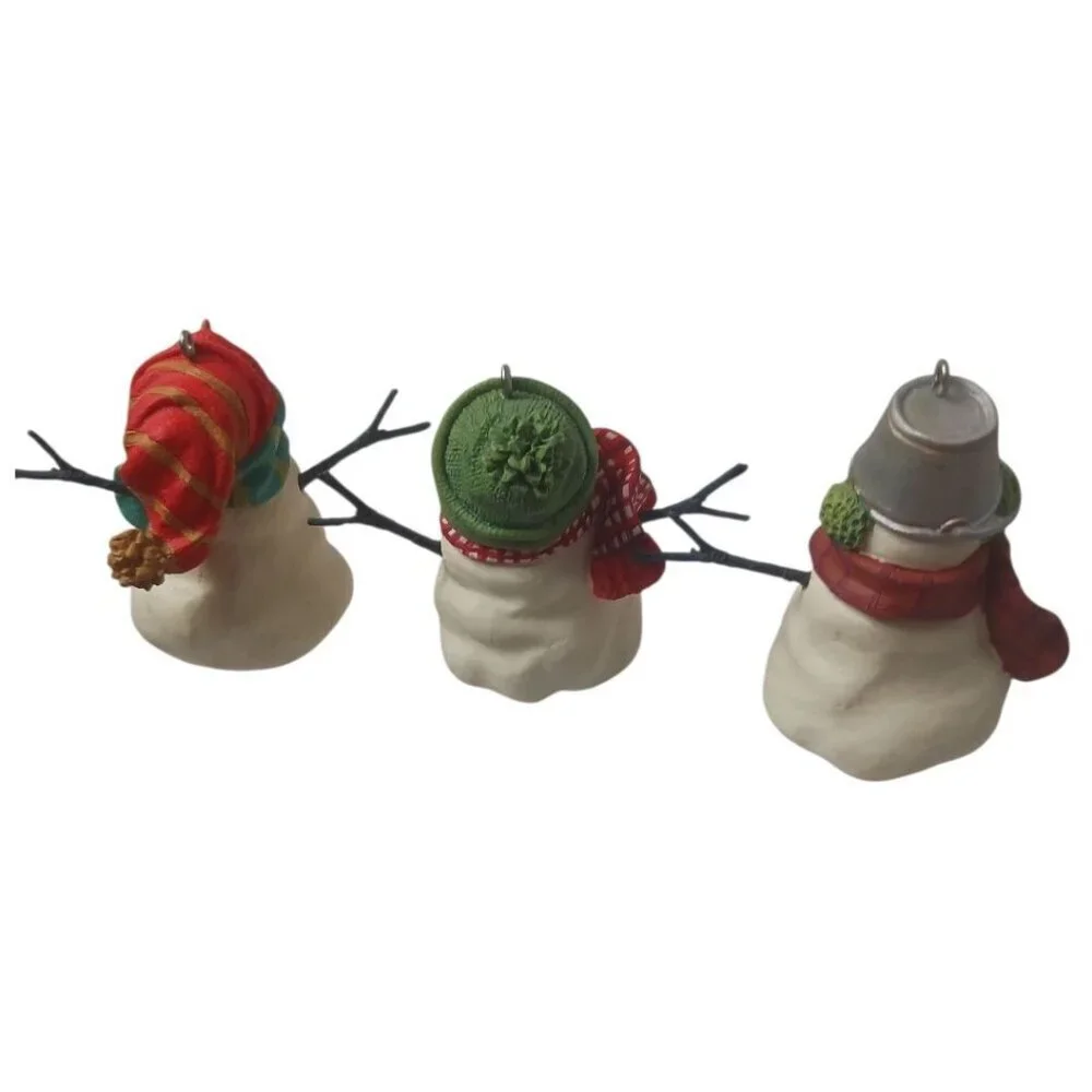 Hallmark Keepsake Ornament Set 3 Snowmen Of Mitford 1999 Collectible Christmas